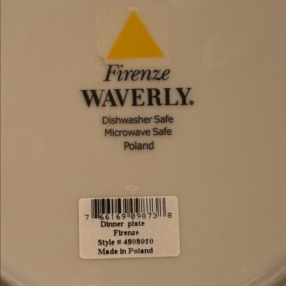 NWT Waverly FIRENZE Dinner Plate 10 1/2” Fruit Grapes Apples Plums Tan Poland